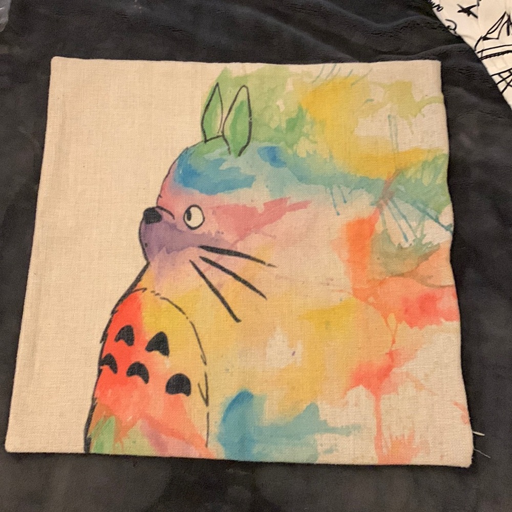 LAST CHANCE Totoro watercolor pillowcase